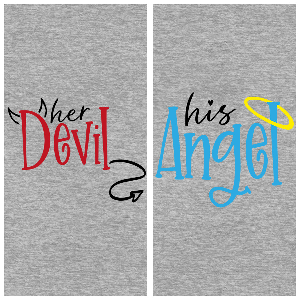 His Angel & Her Devil Couple Hoodies - Grey Edition