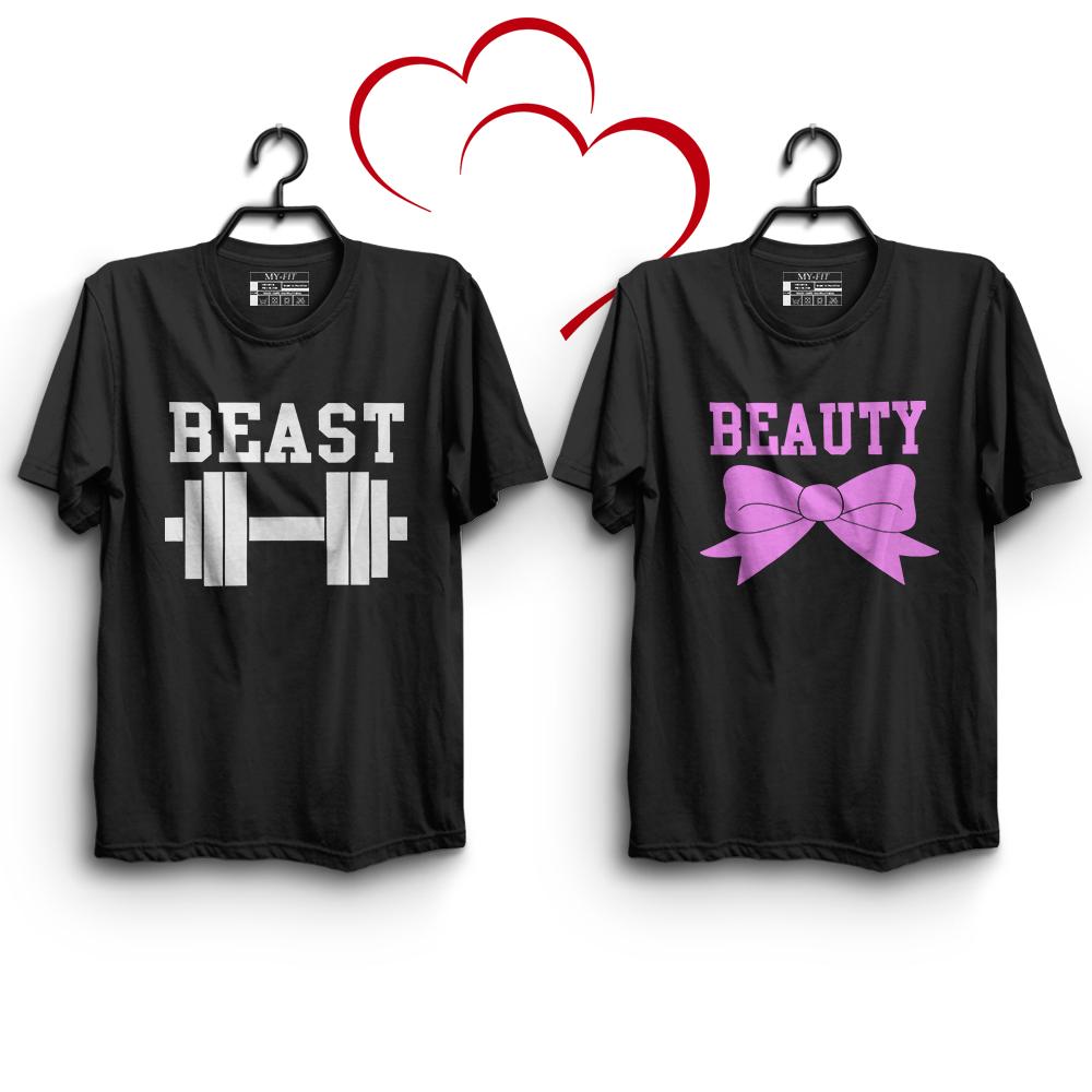 Beast & Beauty Couple T-Shirts - Sixth Degree Clothing