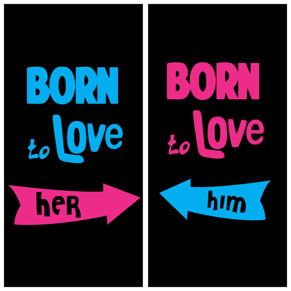 Born To Love Couple Hoodies - Black Edition - Sixth Degree Clothing