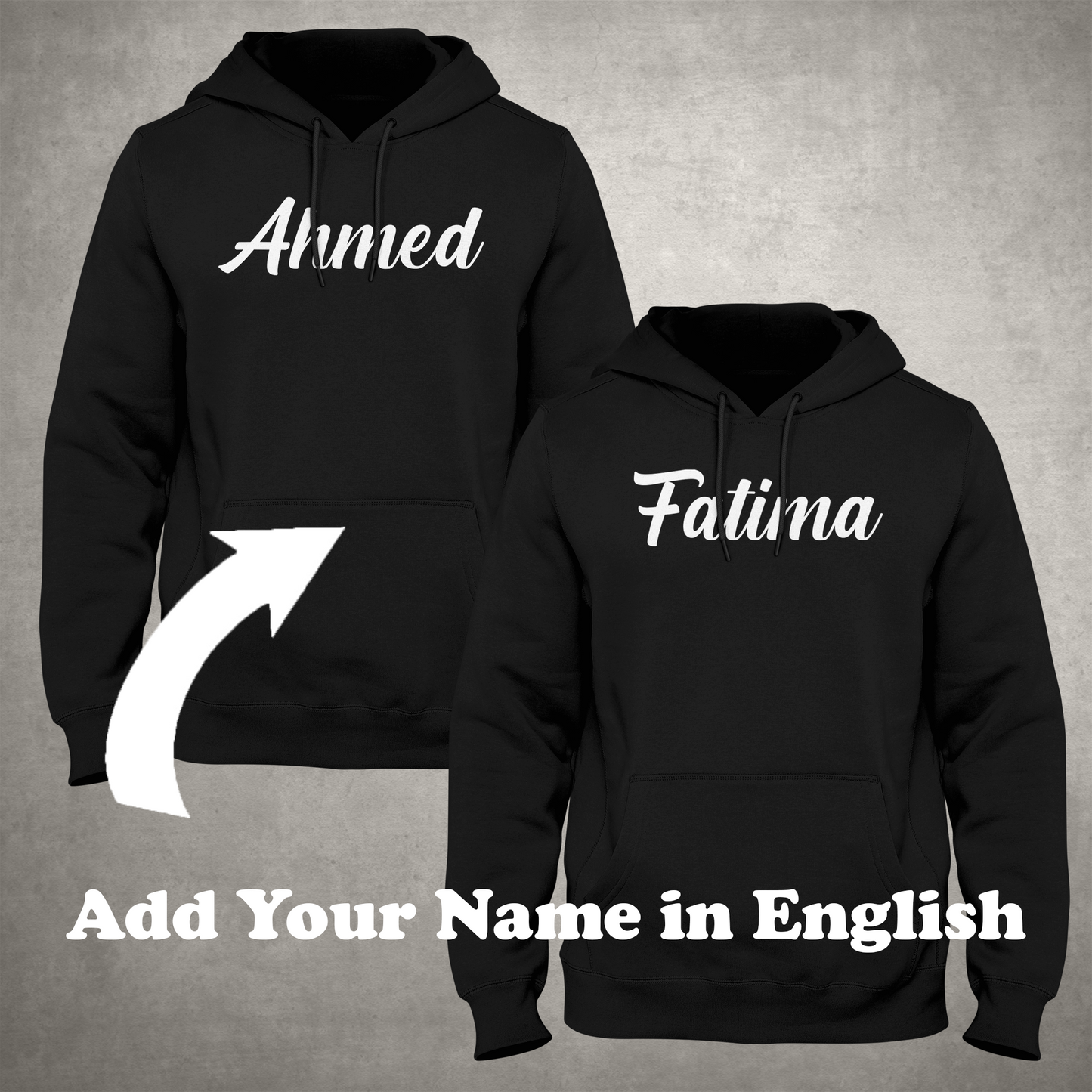 Personalized Named Couple Hoodie (English - CC)