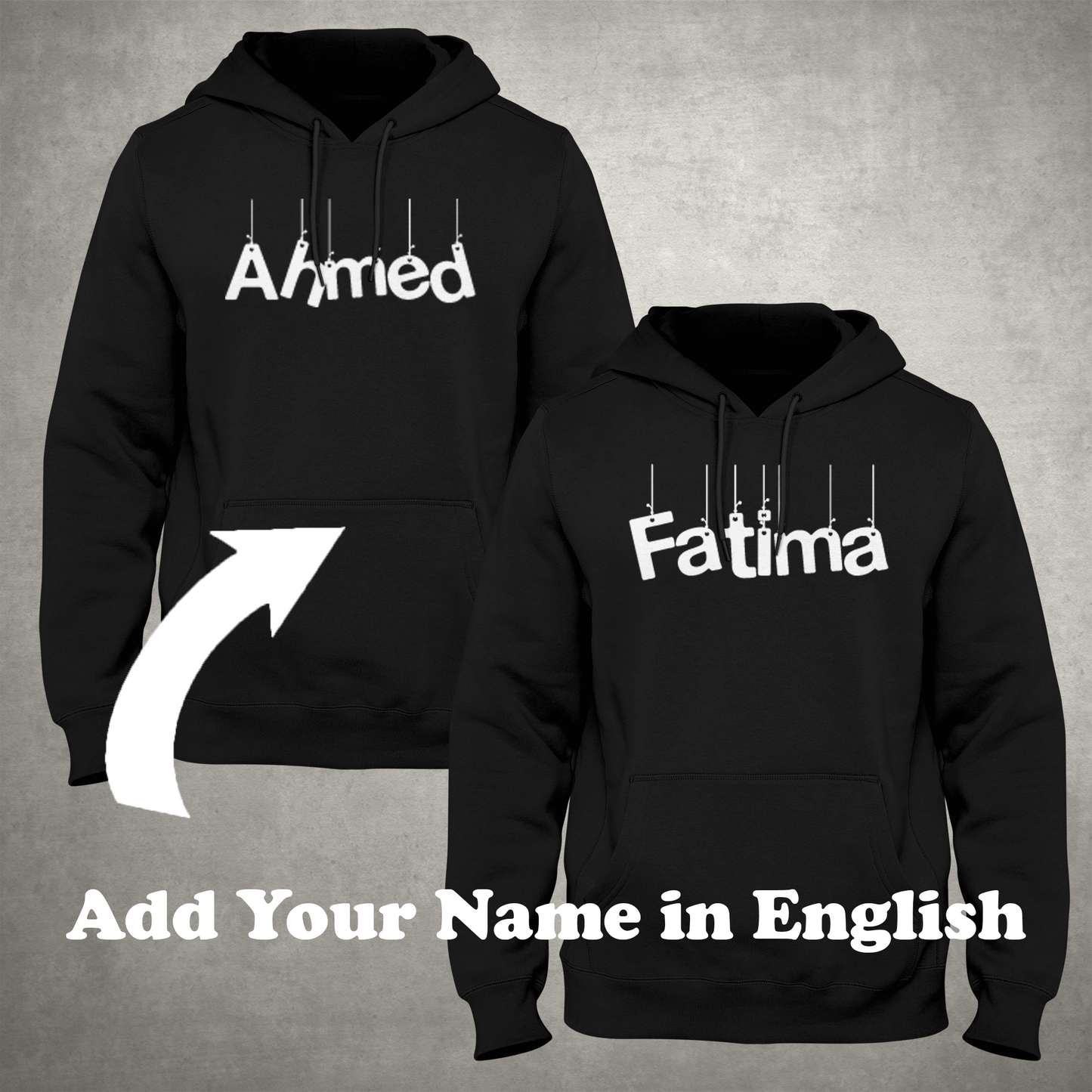 Personalized Named Couple Hoodie (English - HL)