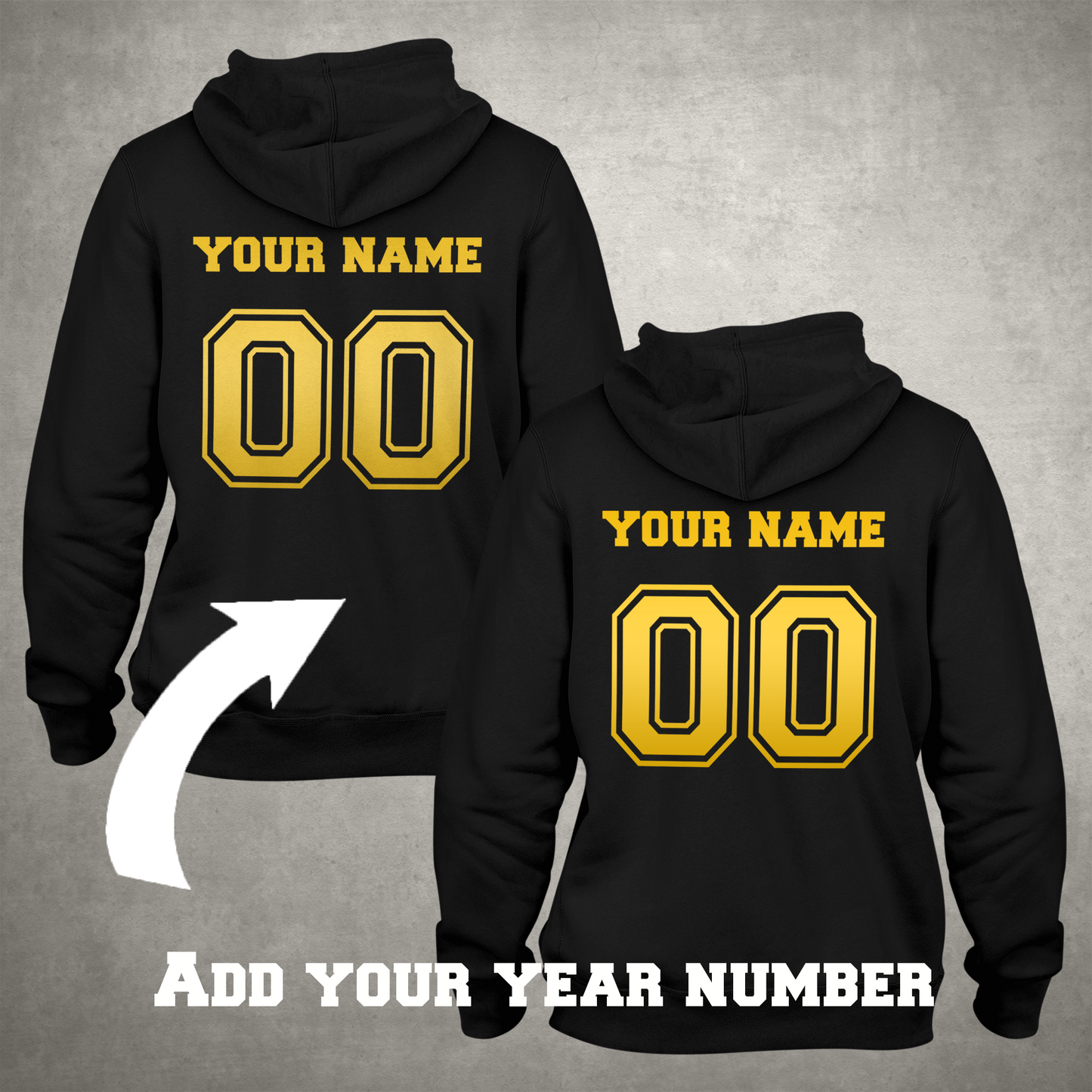 Personalized Name & Number Couple Hoodie