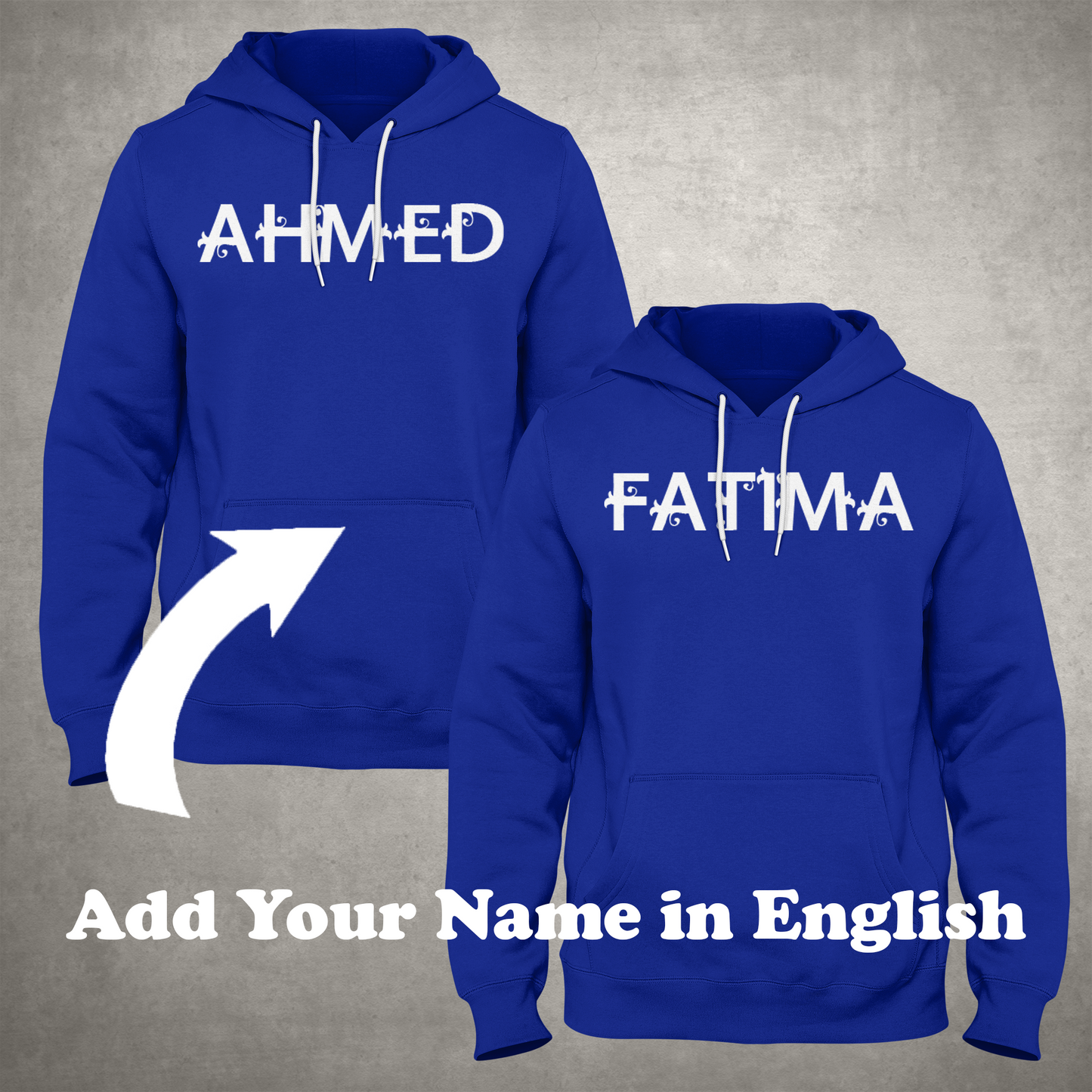 Personalized Named Couple Hoodie (English - VT)