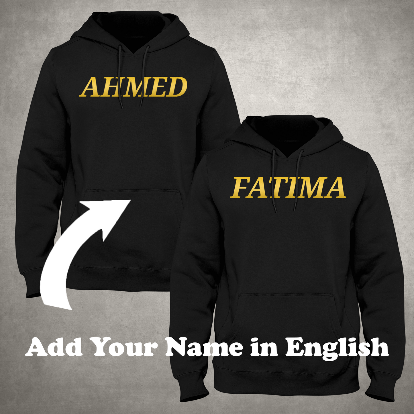 Personalized Named Couple Hoodie (English - DS)