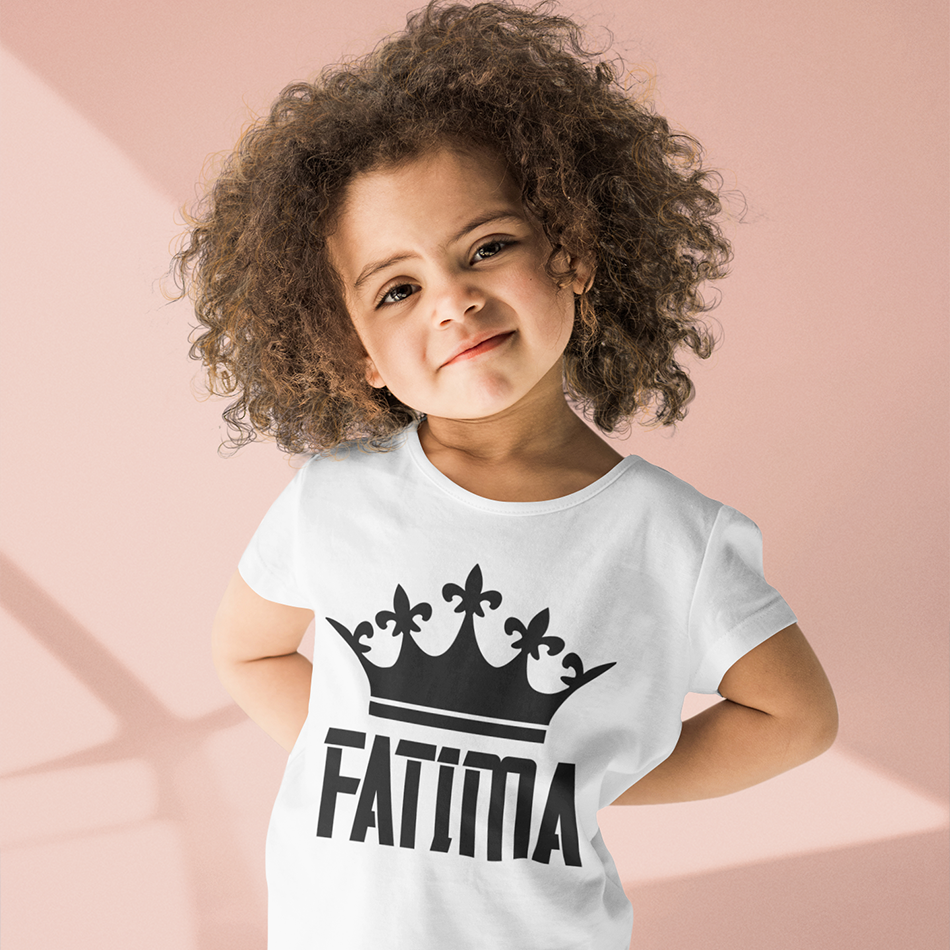 Personalized Named Kids T-Shirt Customized Queen