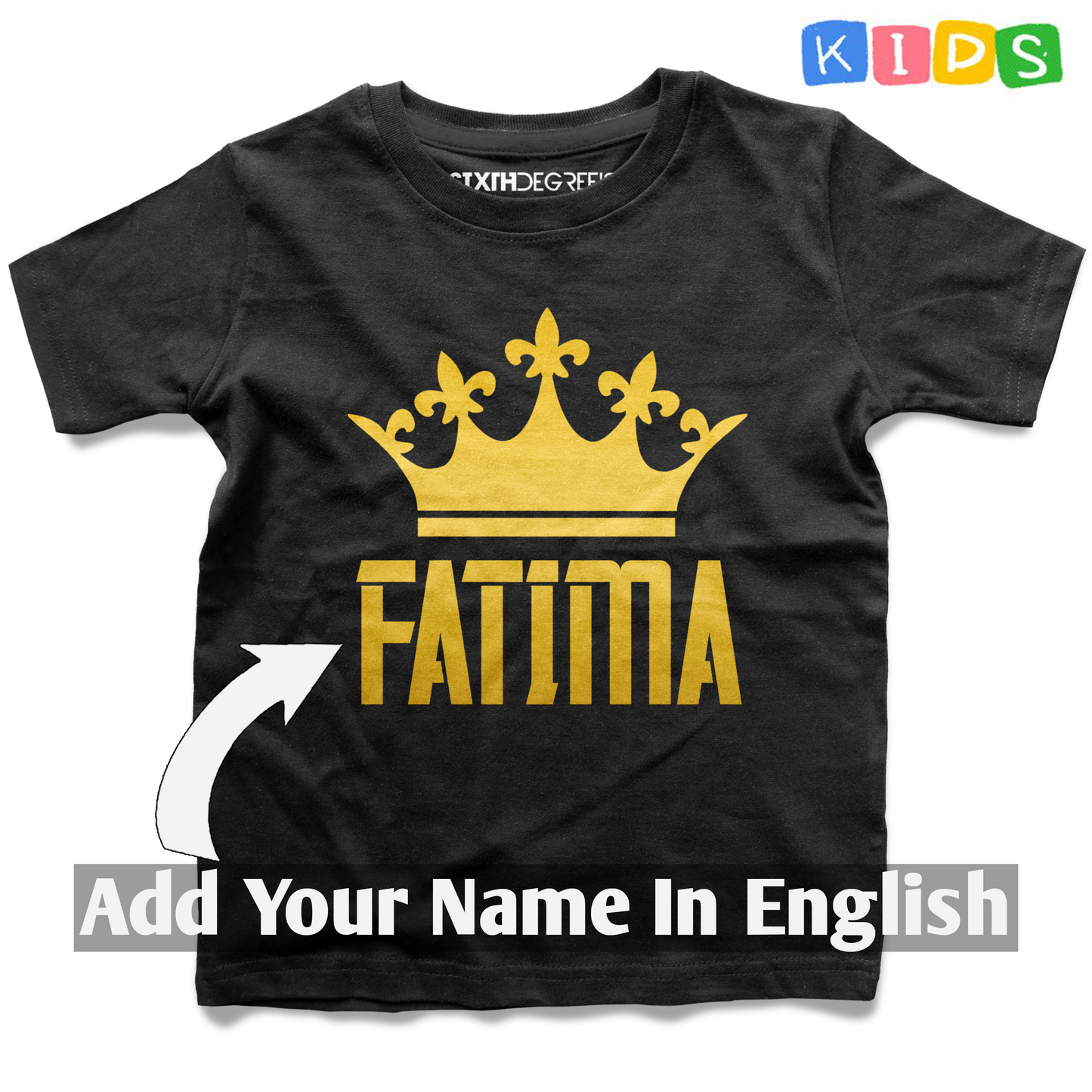 Personalized Named Kids T-Shirt Customized Queen