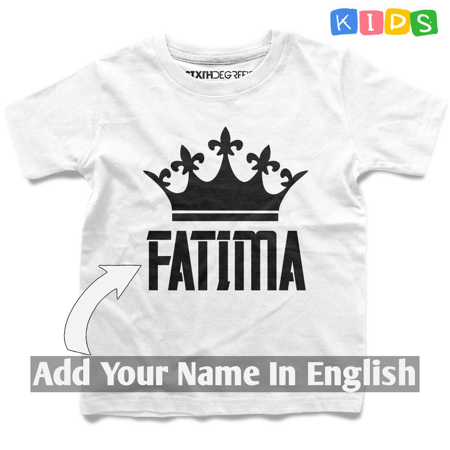 Personalized Named Kids T-Shirt Customized Queen