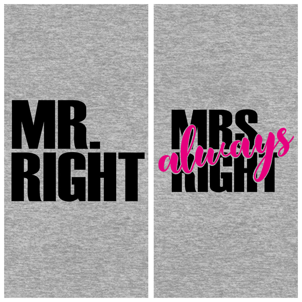 Mr Right & Mrs Always Right Couple Hoodies - Grey Edition